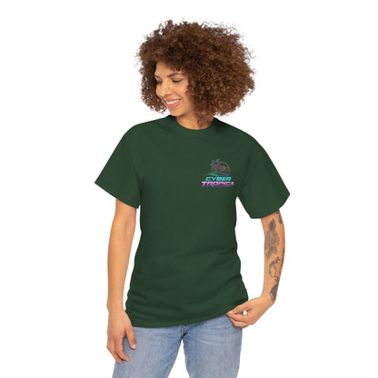 Retro Palm Tree Sunset T-Shirt — Vintage Tropical Beach Tee