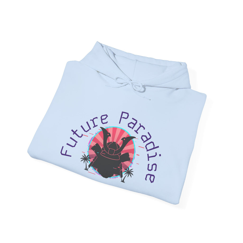 Future Paradise Hoodie — Retro Surf Samurai Graphic Pullover