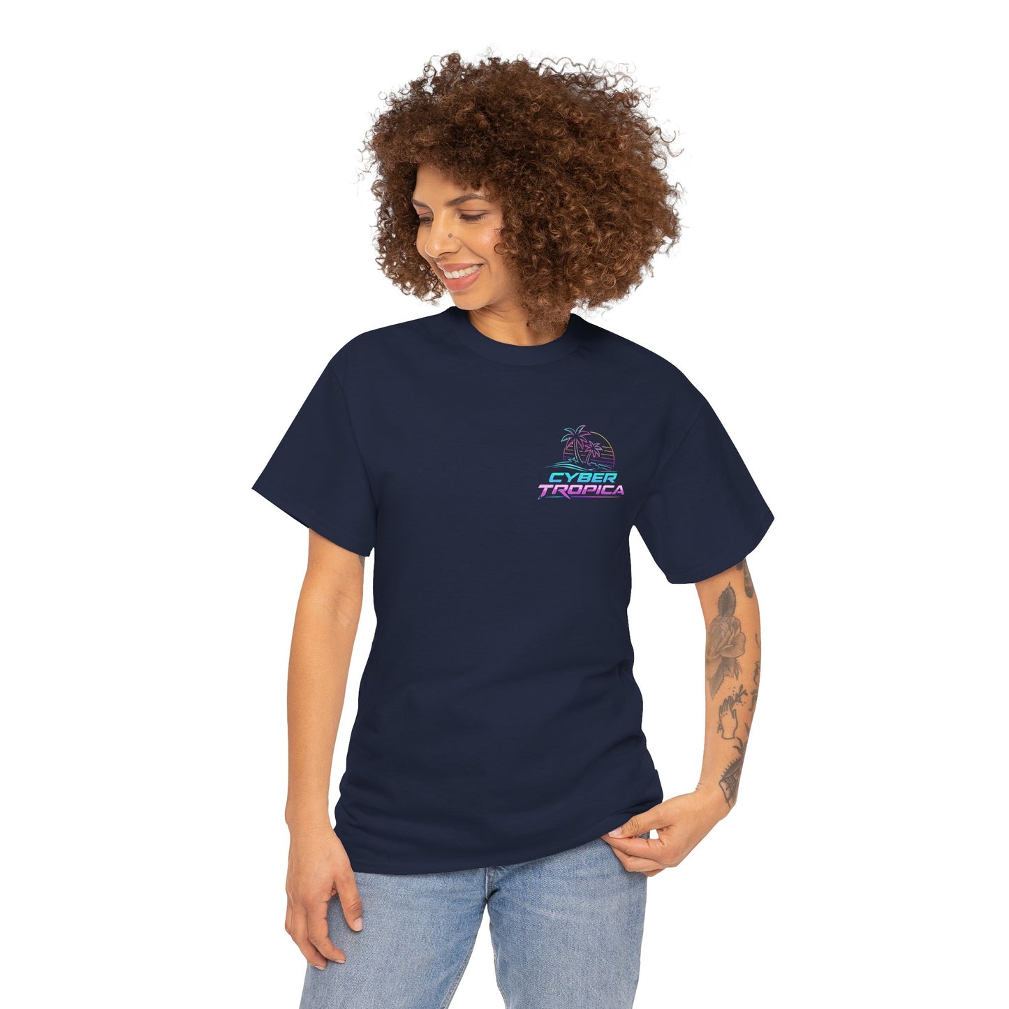 Retro Palm Tree Sunset T-Shirt — Vintage Tropical Beach Tee