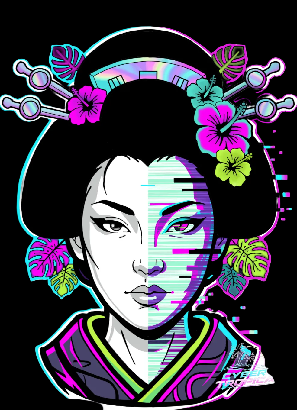 Cyber Geisha Print